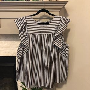 Who What Wear Plus Stripped Blouse